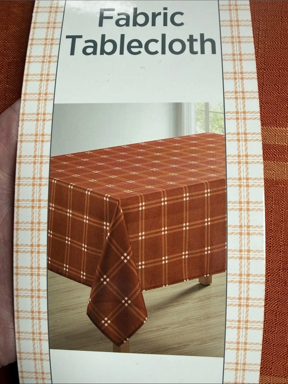 Perfect Harvest Fall Plaid Fabric Tablecloth-52x70-New